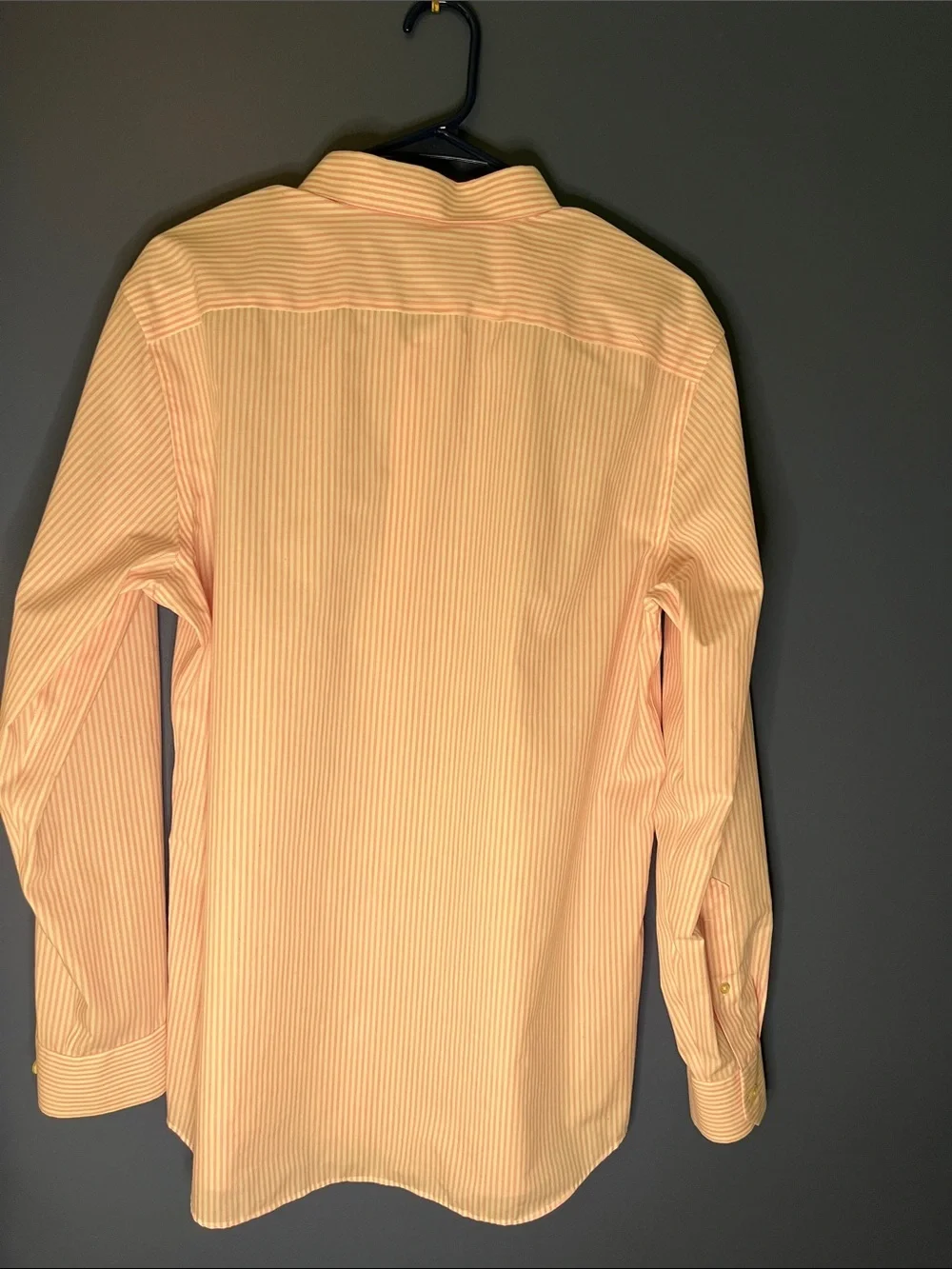 Banana Repubic, Pink Stripe Men's Dress Shirt, Non-Iron standard fit, size large